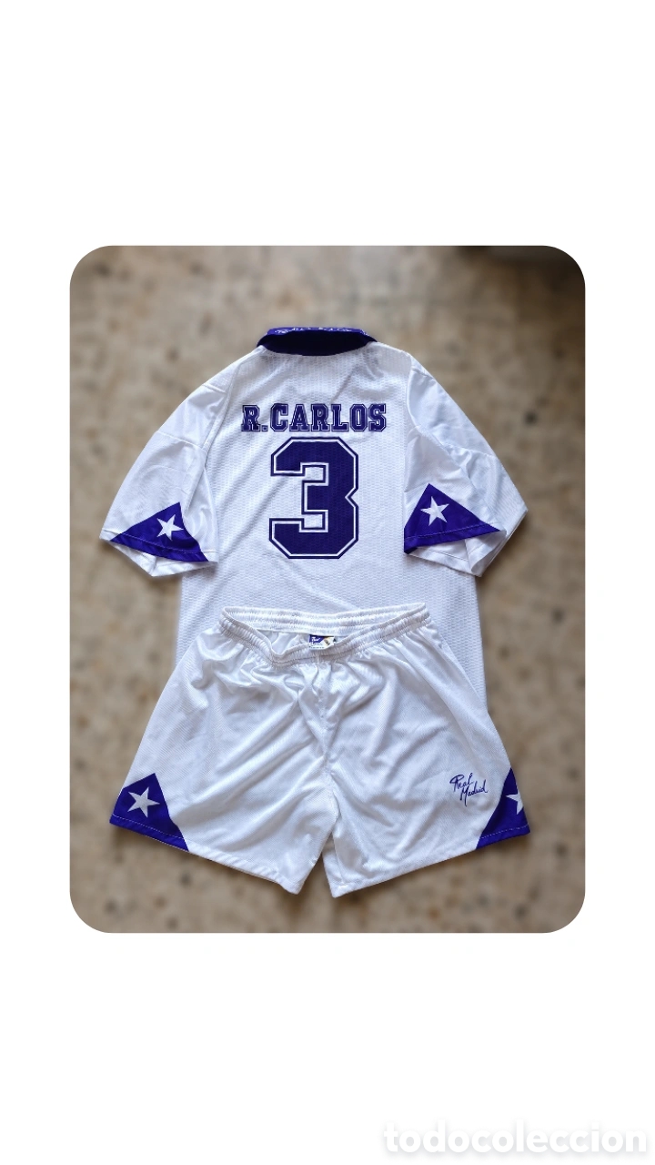 Coleccionismo deportivo: Conjunto Real Madrid 90s Roberto Carlos XXL