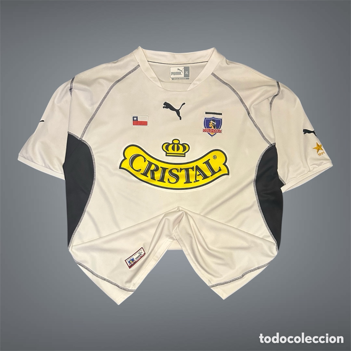 Coleccionismo deportivo: Camiseta f&uacute;tbol vintage Colo-Colo (Chile) 2004 Puma Cristal - Talla XL