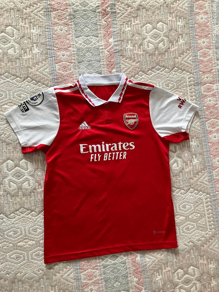 Coleccionismo deportivo: Camiseta de f&uacute;tbol ni&ntilde;o Adidas. Arsenal.