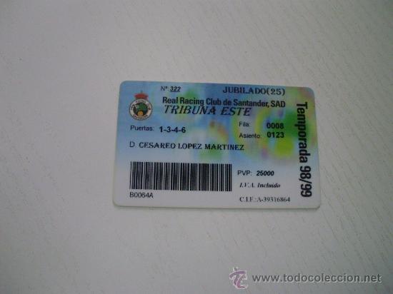 Carnet De Socio Racing De Santander Temporada Buy Old Membership Cards At Todocoleccion 21661544