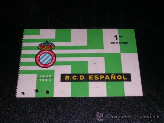 Coleccionismo deportivo: RCD ESPA&Ntilde;OL - CARNET 1962 - 63 - Foto 1