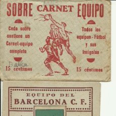 Coleccionismo deportivo: (F-171)CARNET FUTBOL EQUIPO BARCELONA C.F. EDITORIAL CASULLERAS CON SOBRE 1942-1943. Lote 29952817