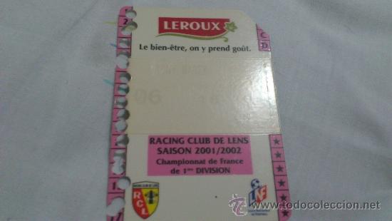 Coleccionismo deportivo: CARNET DE SOCIO LENS 2001-2002 - Foto 1