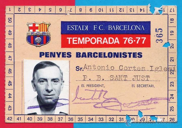 Carnet Socio Fc Barcelona Barca Penyes B Vendido En Venta Directa