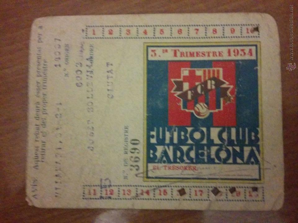 Antiguo Carnet Del Futbol Club Fc Barcelona F C Comprar Carnet De Socios Antiguos En Todocoleccion