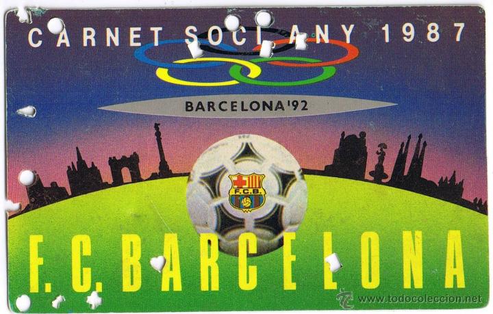 Coleccionismo deportivo: CARNET DE SOCI 1987 FC BARCELONA - Foto 1 - 49614437