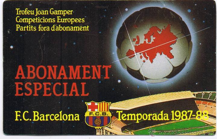 CARNET DE SOCI 87-88 ABONAMENT FC BARCELONA (Coleccionismo Deportivo - Documentos de Deportes - Carnet de Socios)