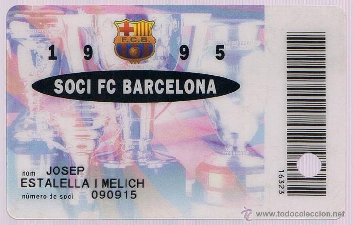 CARNET DE SOCI 1995 FC BARCELONA (Coleccionismo Deportivo - Documentos de Deportes - Carnet de Socios)