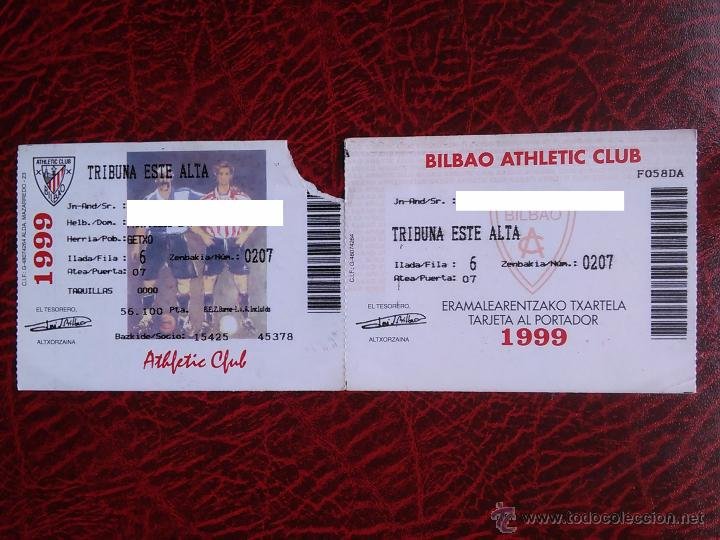 Tarjeta De Socio Athletic Club Bilbao 1999 Trib Comprar Carnet De Socios Antiguos En Todocoleccion 51025459