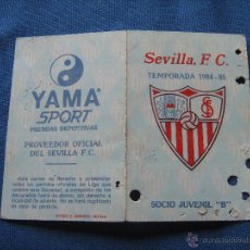 Coleccionismo deportivo: CARNET SOCIO JUVENIL DE LA TEMPORADA 1984/85 SEVILLA C.F. 
