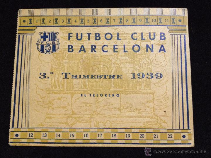 Carnet De Socio Futbol Club Fc Barcelona F C Ba Comprar Carnet De Socios Antiguos En Todocoleccion