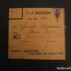 Coleccionismo deportivo: CLUB DE FUTBOL BADALONA - SEPTIEMBRE 1947 - CARNET SOCIO -VER FOTOS - (V-8482)