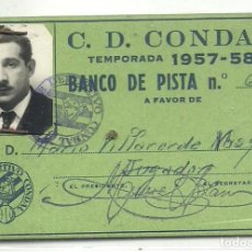 Coleccionismo deportivo: (F-171108)CARNET DE IDENTIDAD DEL C.D.CONDAL 1957-58 HERMANO DE RAMON VILLAVERDE C.F.BARCELONA. Lote 102127099