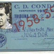 Coleccionismo deportivo: (F-171106)CARNET DE IDENTIDAD DEL C.D.CONDAL 1958-59 HERMANO DE RAMON VILLAVERDE C.F.BARCELONA. Lote 102127339
