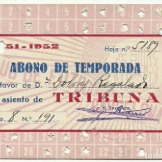 Coleccionismo deportivo: (F-181091)ABONO TEMPORADA C.F.BARCELONA - 1951-1952