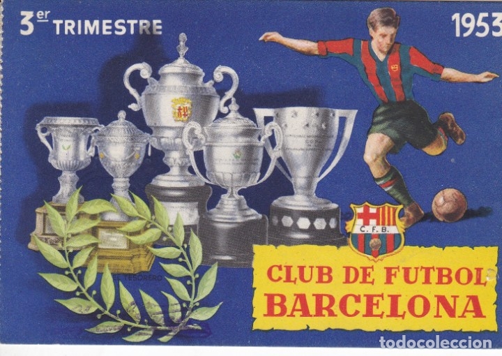 CARNET DEL FUTBOL CLUB BARCELONA DEL AÑO 1953 - 3º TRIMESTRE (FOOTBALL) BARÇA (Coleccionismo Deportivo - Documentos de Deportes - Carnet de Socios)