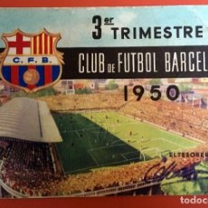 Coleccionismo deportivo: CARNET CLUB DE FUTBOL BARCELONA - 3ER TRIMESTRE 1950. Lote 195866413
