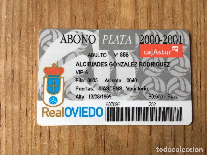 Sports collectibles: R8820 CARNET ABONO SOCIO OVIEDO TEMPORADA 2000 2001 00 01 ADULTO PLATA N&ordm; 856