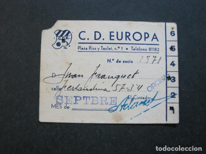 Sports collectibles: C.D. EUROPA-CARNET DE SOCIO-VER FOTOS-(V-21.559)