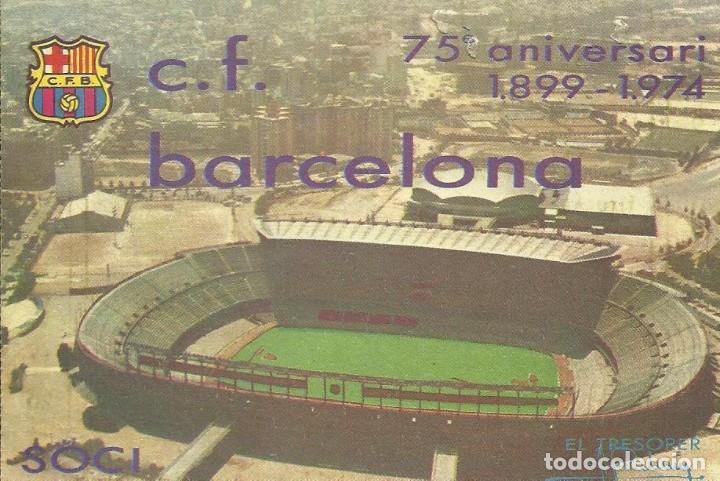 Sports collectibles: Carnet Club de F&uacute;tbol Barcelona. 2&ordm; trimestre 1974. 8x11,5 cm. Buen estado con signos de la edad.