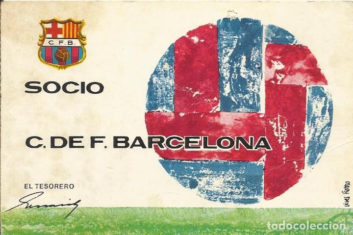 Sammelleidenschaft Sport: Carnet Club de F&uacute;tbol Barcelona. 1er trimestre 1970. 8x11,5 cm. Buen estado con signos de la edad.