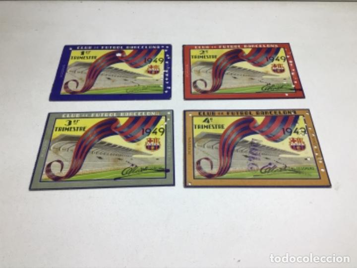 Coleccionismo deportivo: CARNET DE SOCIO F.C. BARCELONA - 4 TRIMESTRES A&Ntilde;O 1949 - COMPLETO