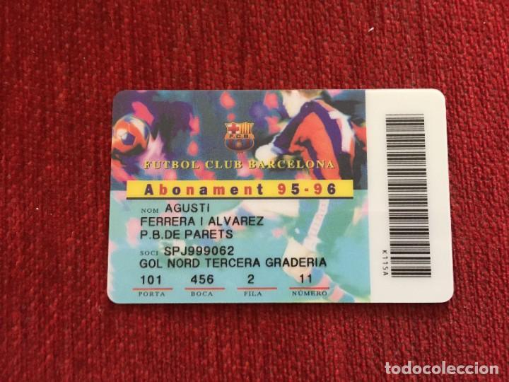 Sports collectibles: R12591 CARNET SOCIO ABONADO BARCELONA TEMPORADA 1995 1996