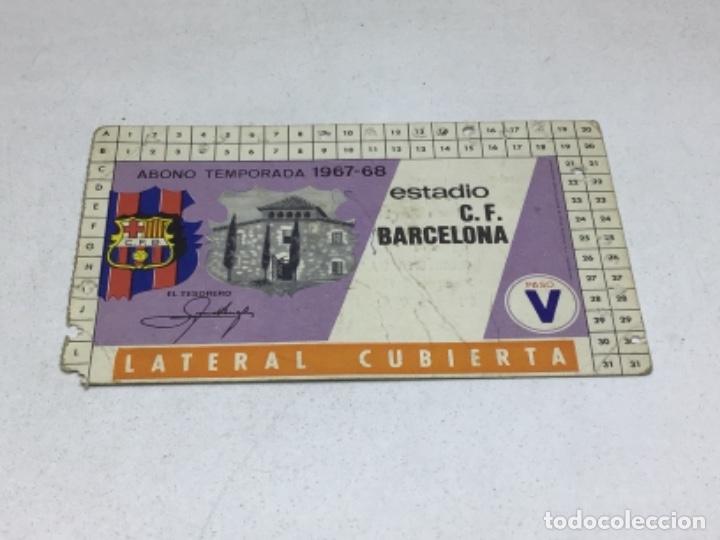 Sammelleidenschaft Sport: CARNET ABONO DE TEMPORADA 1967 - 1968 - LATERAL CUBIERTA - F.C. BARCELONA