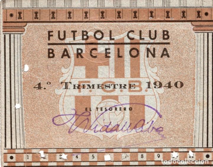 Sports collectibles: Futbol Club Barcelona. Carnet 4&ordm; trimestre de 1940