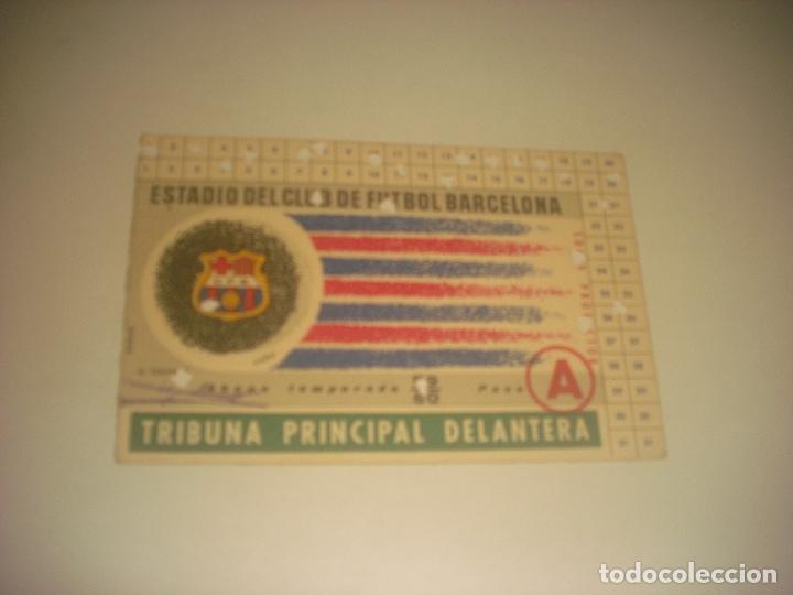 Sports collectibles: CARNET DE SOCIO ABONO TEMPORADA 1959 / 60 . CLUB DE FUTBOL BARCELONA. TRIBUNA PRINCIPAL DELANTERA.