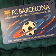 Coleccionismo deportivo: CARNET SOCIO FC BARCELONA ABONAMENT ESPECIAL TEMPORADA 89 90 1989 1990 - TROFEO JOAN GAMPER.. Lote 303275308