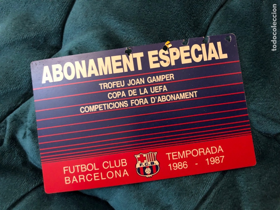 FUTBOL CLUB BARCELONA, CARNET ABONO ESPECIAL TROFEO JOAN GAMPER, COPA UEFA I OTRAS, 1986-1987 (Coleccionismo Deportivo - Documentos de Deportes - Carnet de Socios)