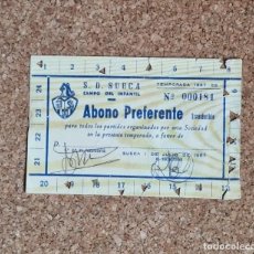 Coleccionismo deportivo: S.D. SUECA - ABONO TEMPODADA 1967/68 - RARO