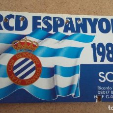 Coleccionismo deportivo: CARNET SOCIO/ SOCI RCD. ESPAÑOL / ESPANYOL ANUAL / ANY 1989