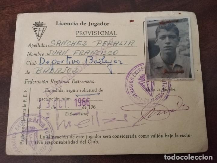 Sports collectibles: Licencia de Jugador Club Deportivo Badajoz. Temporada 1966 /67.