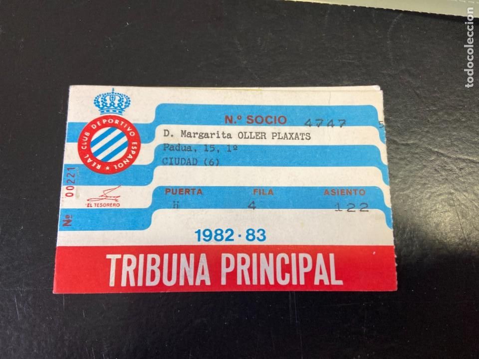 Coleccionismo deportivo: CARNET DE SOCIO DEL ESPA&Ntilde;OL 1982-83 - Foto 1