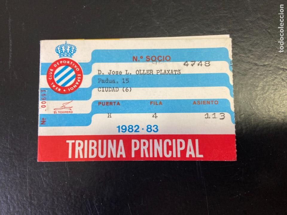 Coleccionismo deportivo: CARNET DE SOCIO DEL ESPA&Ntilde;OL 1982-83 - Foto 1
