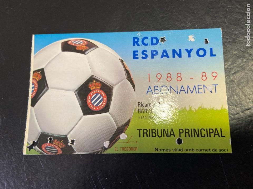 Coleccionismo deportivo: CARNET DE SOCIO DEL ESPA&Ntilde;OL 1988-90 - Foto 1