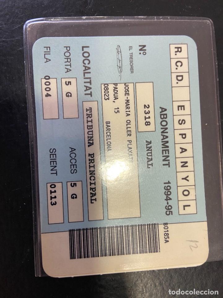 Coleccionismo deportivo: carnet de socio del espa&ntilde;ol 1994-95 - Foto 2
