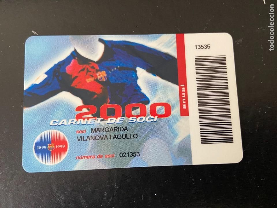 Coleccionismo deportivo: carnet socio del barcelona 2000 - Foto 1