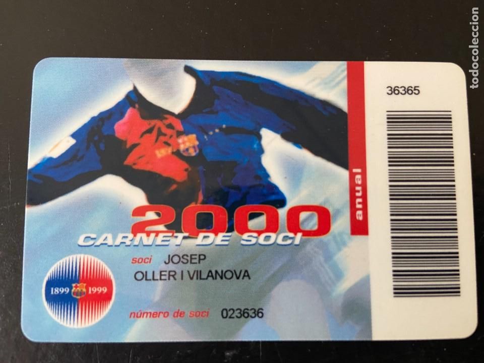 Coleccionismo deportivo: carnet socio del barcelona 2000 - Foto 1
