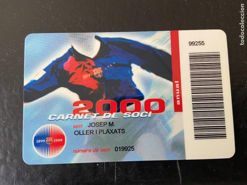 Coleccionismo deportivo: carnet socio del barcelona 2000 - Foto 1