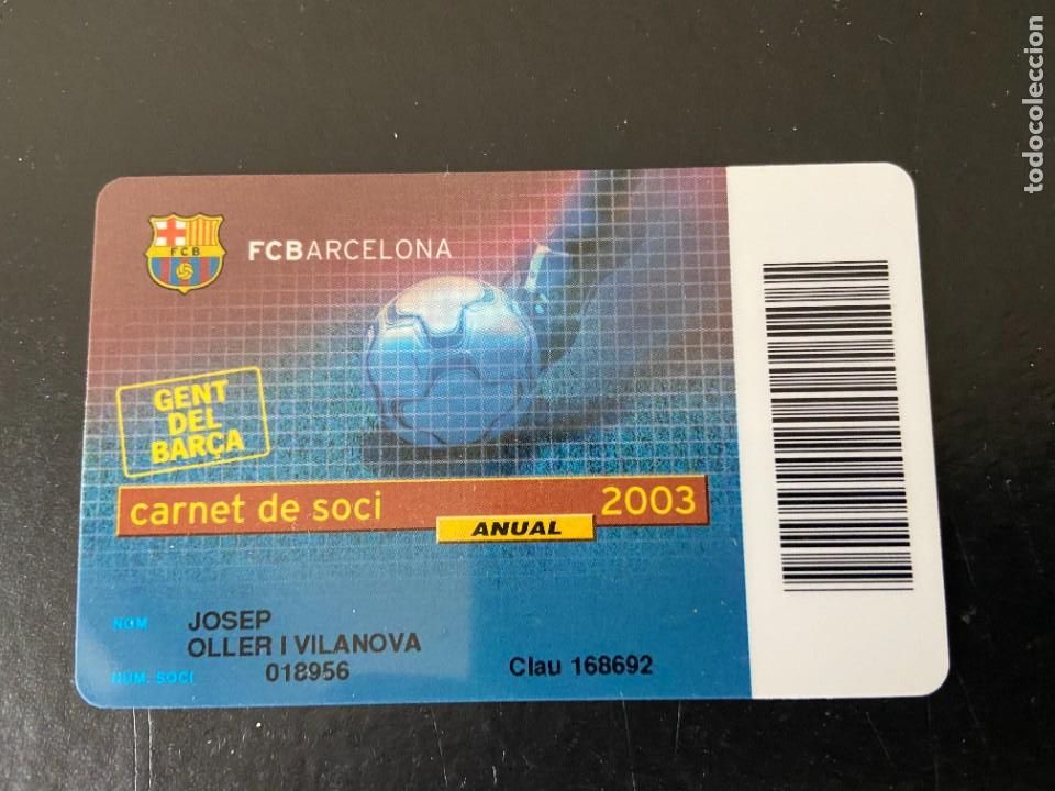 Coleccionismo deportivo: carnet socio del barcelona 2003 - Foto 1