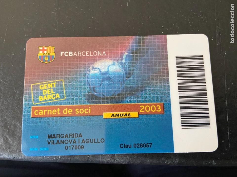 Coleccionismo deportivo: carnet socio del barcelona 2003 - Foto 1