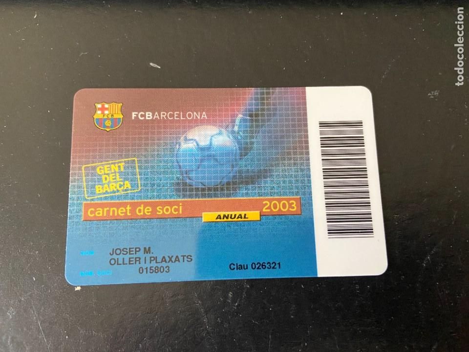 Coleccionismo deportivo: carnet socio del barcelona 2003 - Foto 1