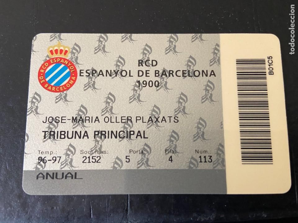Coleccionismo deportivo: carnet socio del espa&ntilde;ol 95 96 - Foto 1