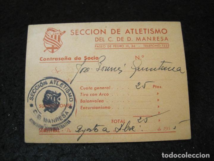 Sports collectibles: C.D. DE MANRESA-SECCION DE ATLETISMO-CONTRASE&Ntilde;A DE SOCIO-A&Ntilde;OS 50-VER FOTOS-(94.173)