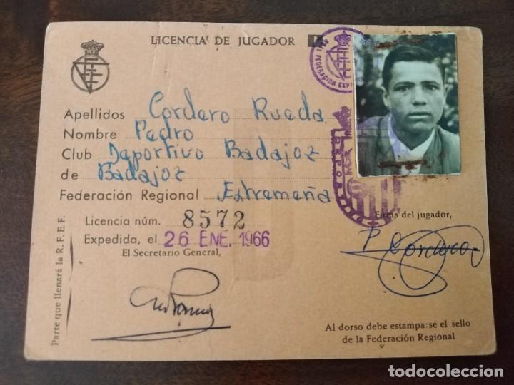 Sports collectibles: Licencia de Jugador Club Deportivo Badajoz. Temporada 1966/67.