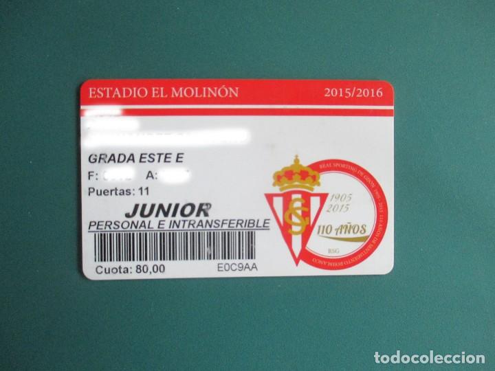 Coleccionismo deportivo: CARNET JUNIOR SPORTING DE GIJON TEMPORADA 2015 - 2016 EL MOLINON 15 - 16