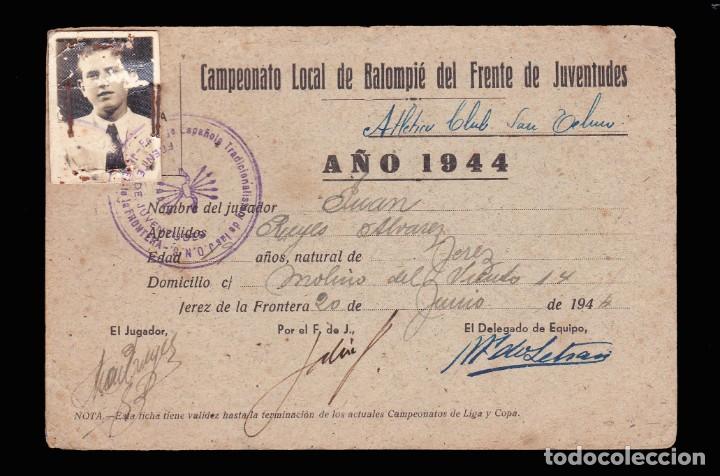 Sammelleidenschaft Sport: *** RARO CARNET 1944 CAMPEONATO BALOMPIE DEL FRENTE DE JUVENTUDES. JEREZ DE LA FRONTERA ***